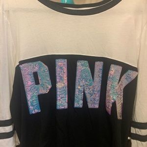 Pink Victoria’s Secret sequin long sleeve shirt